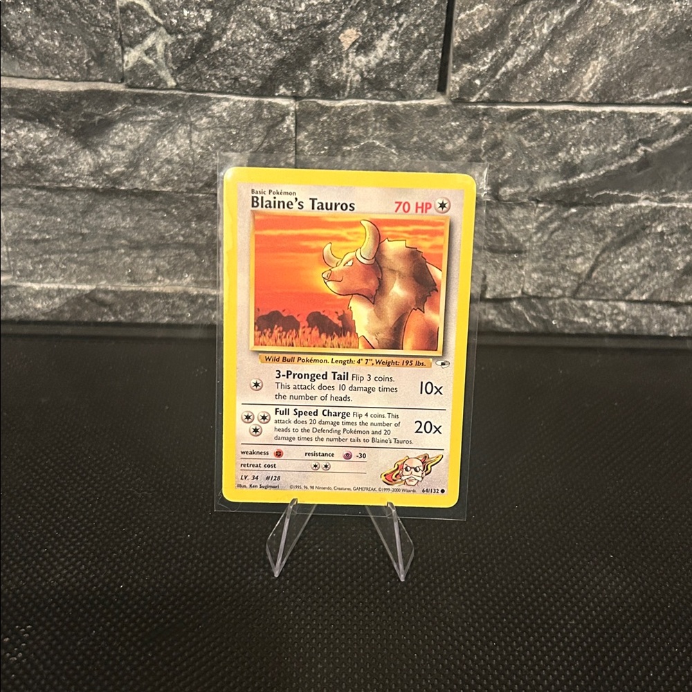 Pokemon Blaine’s Tauros 64/132 Vintage‎ from Gym Heroes Unlimited (2000) M/NM